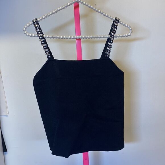 House of Harlow 1960 Drina Embellished Tank Top in Viscose-blend Knit - Picture 8 of 12